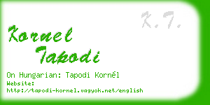 kornel tapodi business card